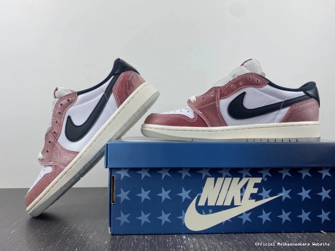 Official Maikesneakers FN0432-017 1 ROOM AIR LOW OG BLACK' X 'RED TROPHY JORDAN 0818